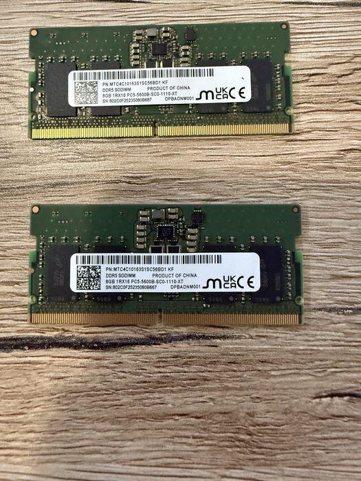 DDR5 8GB 5600MHz Micron RAM за лаптоп