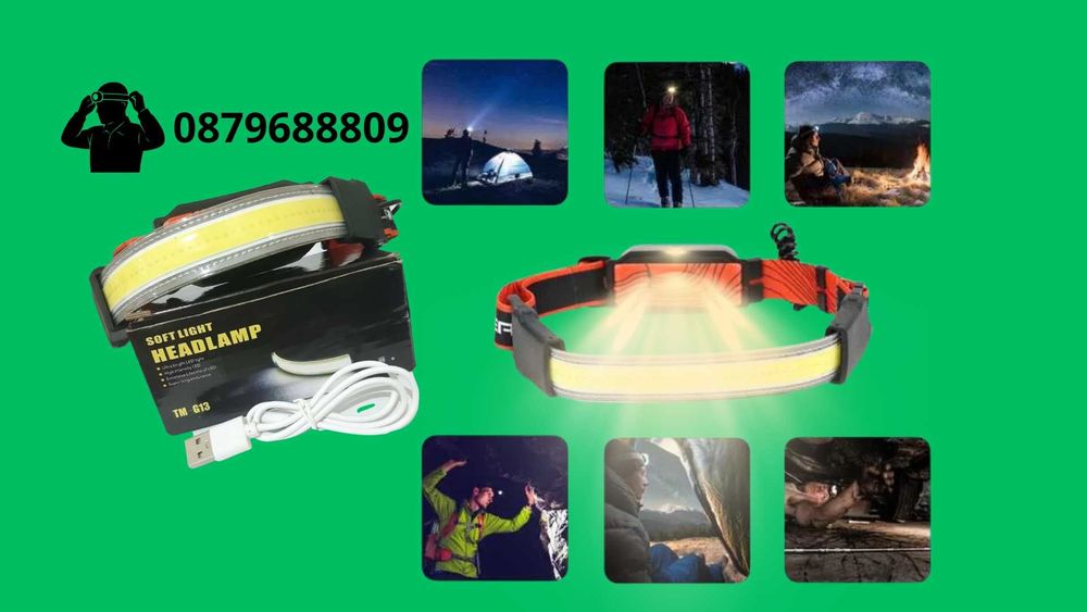 LED челник TM-G13 с USB зареждане и с 3 светлинни режима