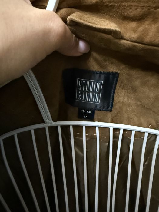 Мъжко сако естествена кожа велур л l