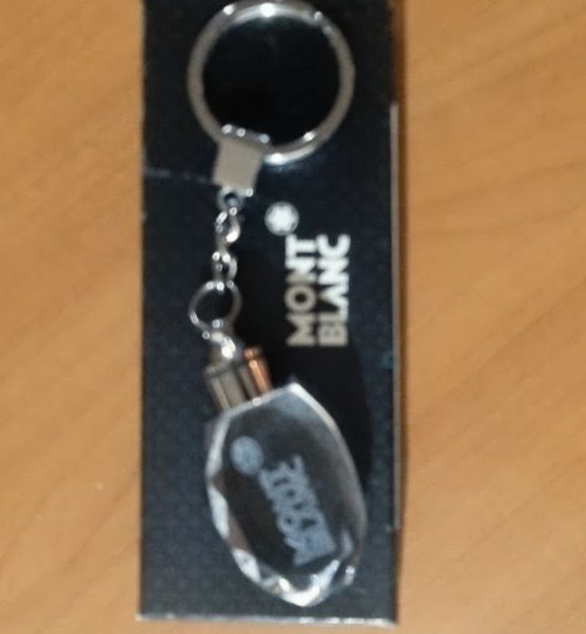 Breloc MONT BLANC, placat cu argint, baga, made in Germany,  breloc MONT BLANC translucid