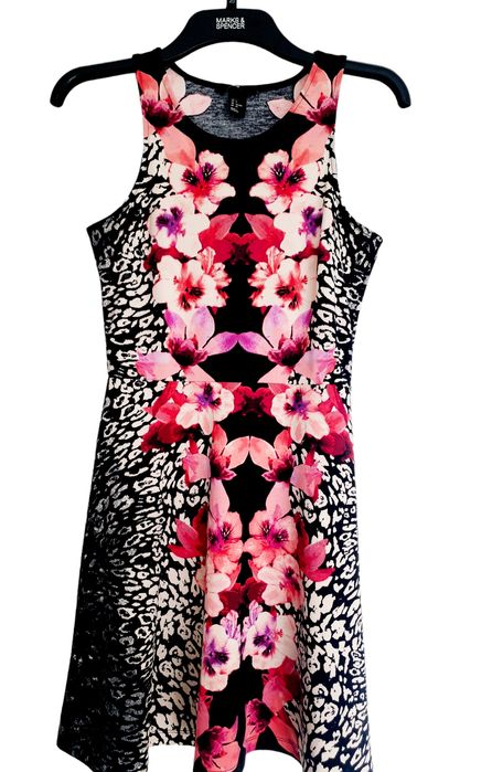 Rochie H&M S, bretele, de vara, cu flori