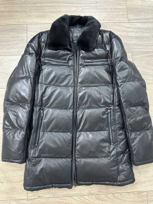 Кожанный пуховик