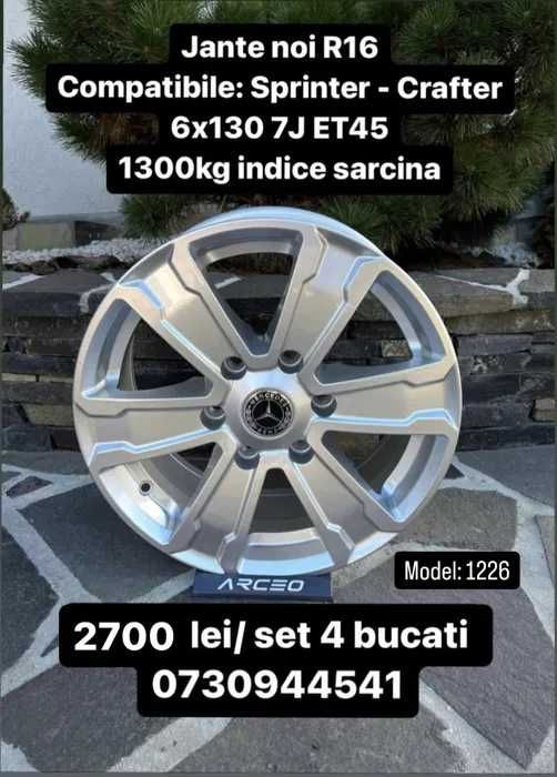 Jante noi 16 de greutate 5200 KG Mercedes Sprinter Volkswagen crafter
