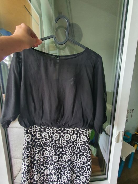 Rochie NISSA negru alb