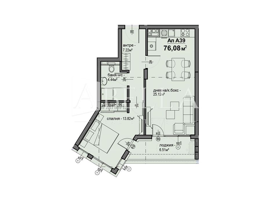 Продава се Двустаен апартамент в София, Люлин 5 - 76 кв.м за 1683 €/кв.м - Снимка #1