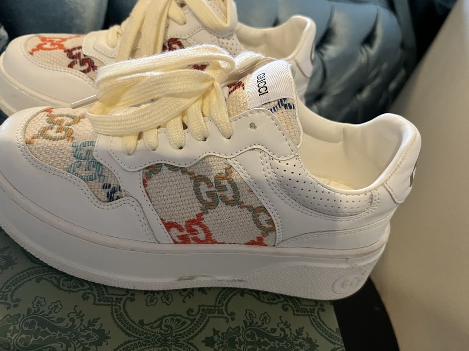 Adidasi Gucci, piele cusatura manuala