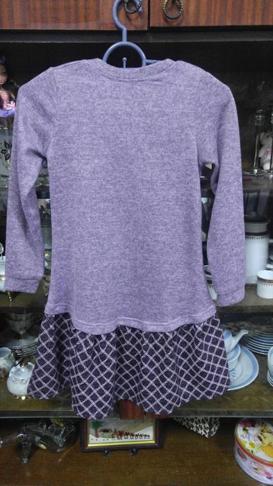 Платье для для девочки тёплое с мишкой 7-10 лет