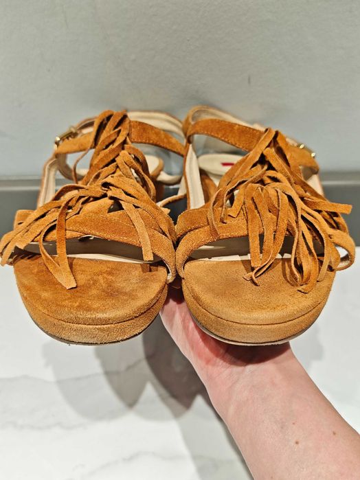 Замшевые рыжие сандалии Hogl (Австрия)