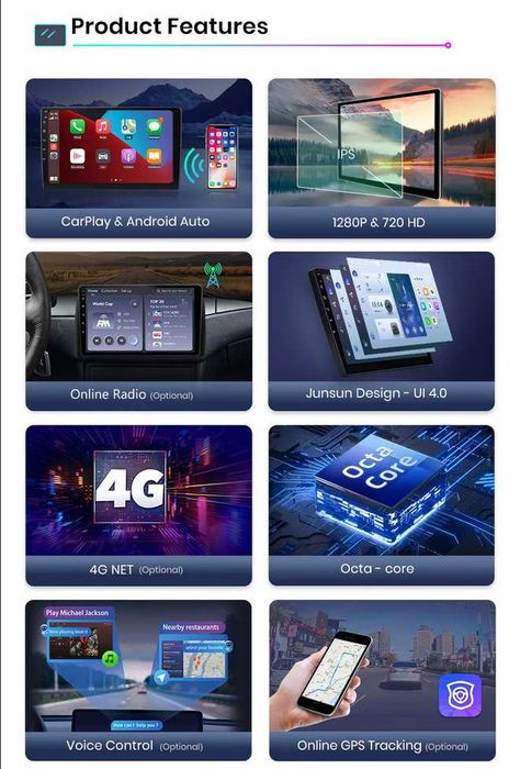 9” 2-DIN мултимедия с Android 12, 8-core 1.6GHz, 4/64GB, RDS