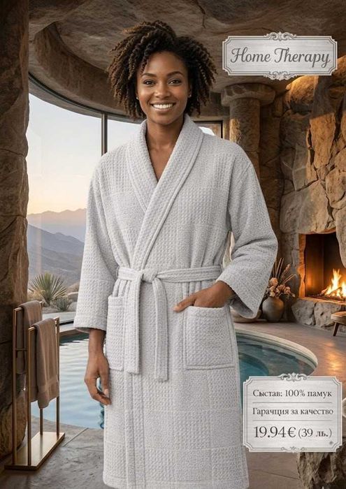 Качествени и прекрасни вафелни халати-100% Памук