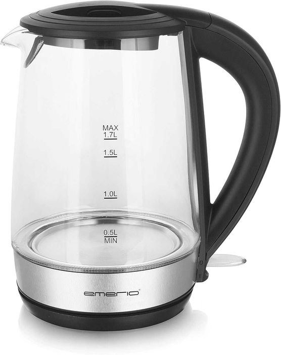 Emerio WK-123131, Стъклена кана 1.7L, боросиликатно стъкло, 2200W, LED