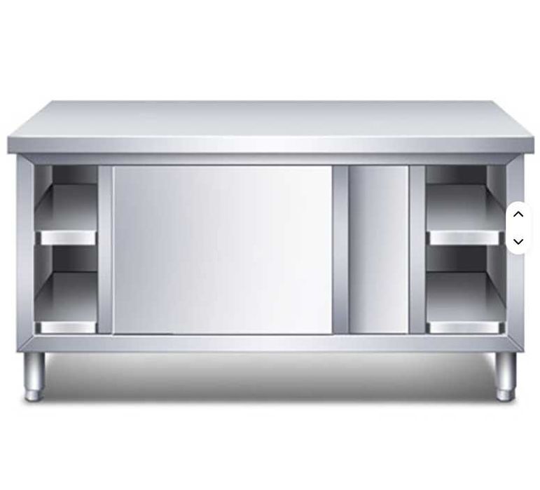 Masa inox cu usi tip dulap 120x70x85, 150x70x85, 180x70x85, 200x70x85