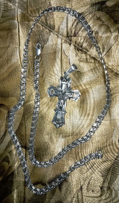 Продам цепь и крест 925 пробы