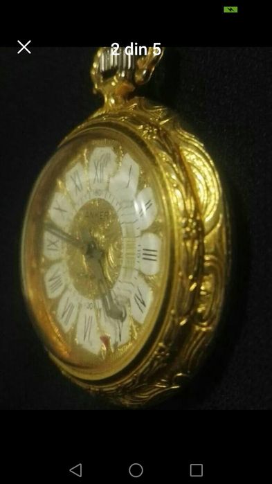 150 Lei. Ceas mecanic , de buzunar placat aur 18 K. Anker , German. An