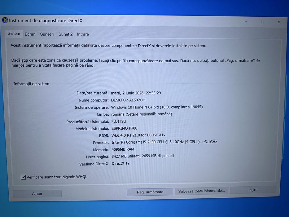 Vand PC Fujitsu i5