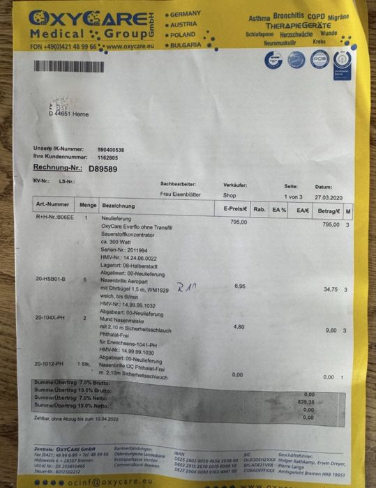 Concentrator oxigen NOU