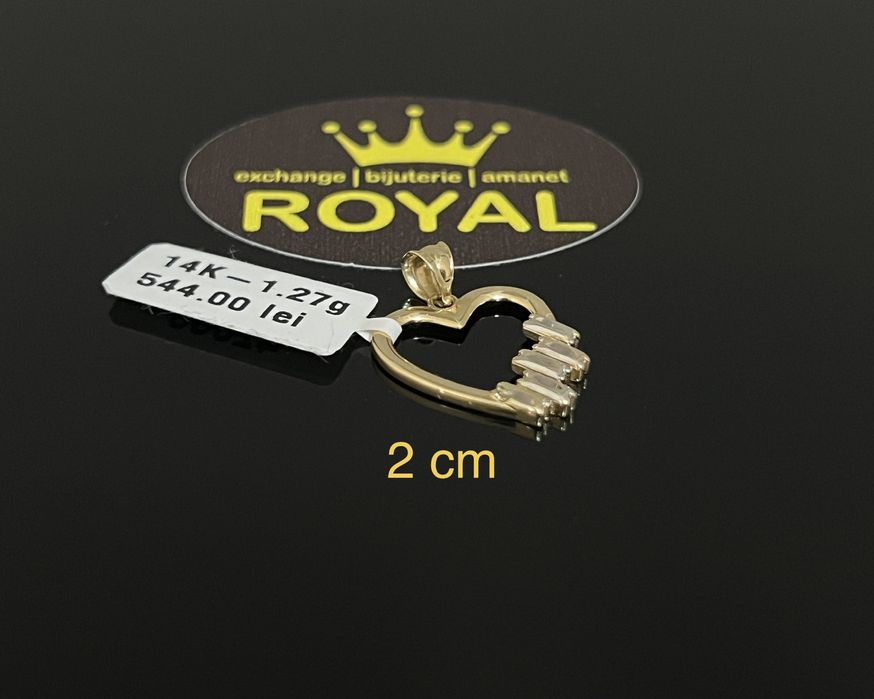 Bijuteria Royal CB : Pandant inima aur 14k 1,27 grame