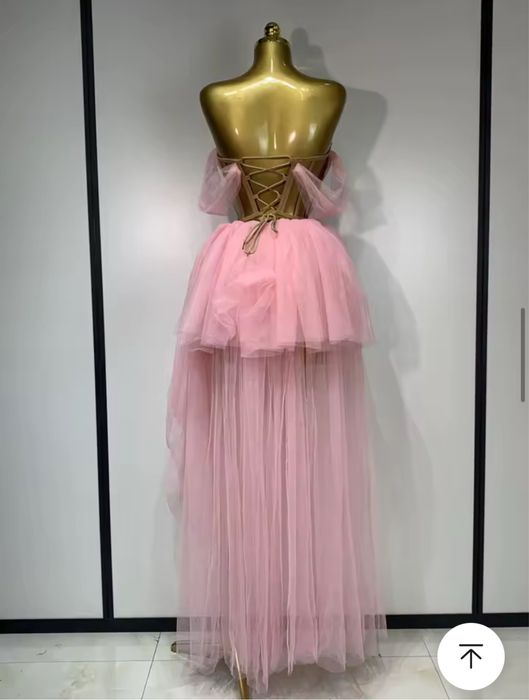 Официална розова рокля