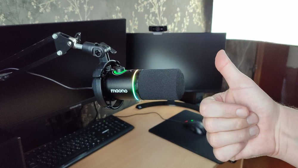 Динамический микрофон MAONO PD200X, пантограф в комплекте