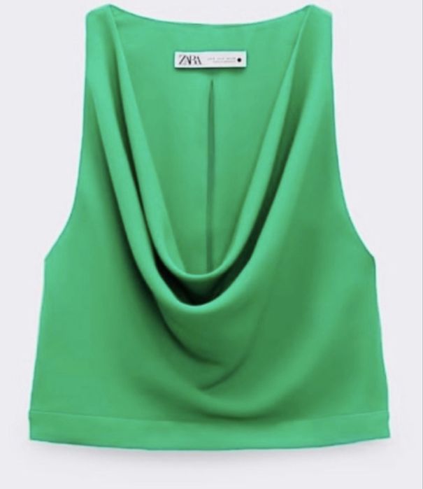 Зелен Кроп Топ Zara XS