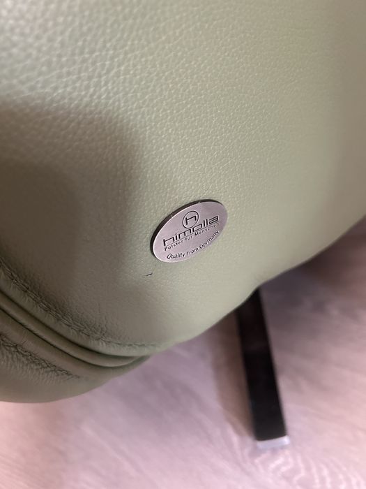 Fotoliu Recliner Electric HIMOLLA din Piele Naturală Verde Oliv - Premium