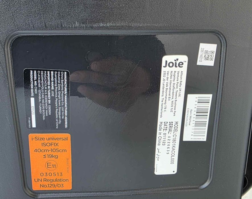 Scaun auto pentru copii Joie i-Spin 360°, 40-105 cm, certificat R129,