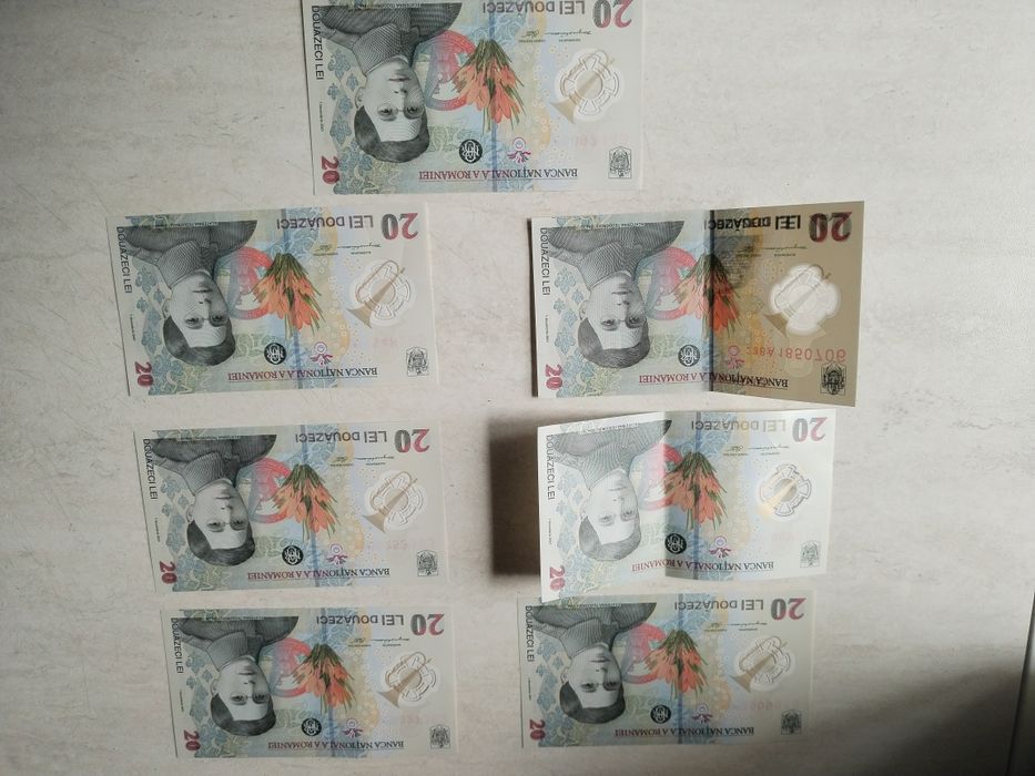 Bancnotă de 100000 seria B și bancnote 20