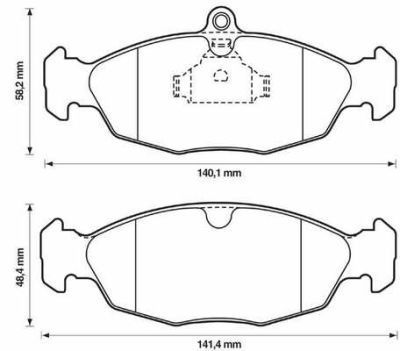 Set placute frana fata Daewoo Cielo, 02.1997, Lanos, Nexia; Jaguar XJ; Opel Vectra A, Corsa B, Astra F; Tigra, Corsa A; Kadett; marca SRLine Polonia
