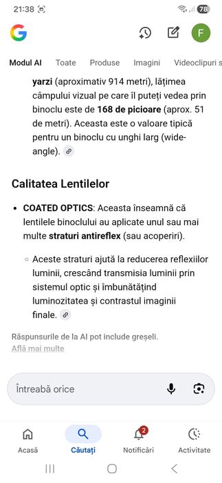 Vând binoclu profesional