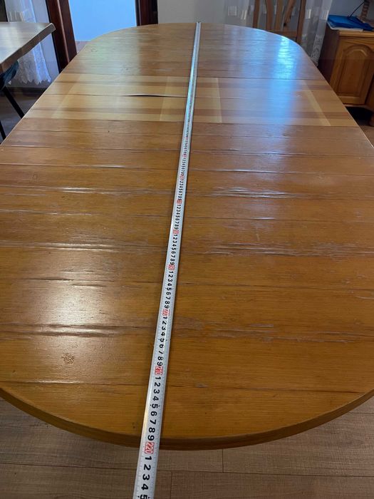 Трапезна маса масив овал разтегателна