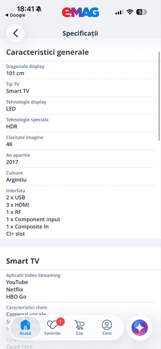 SMART TV  Samsung 101 cm  impecabil