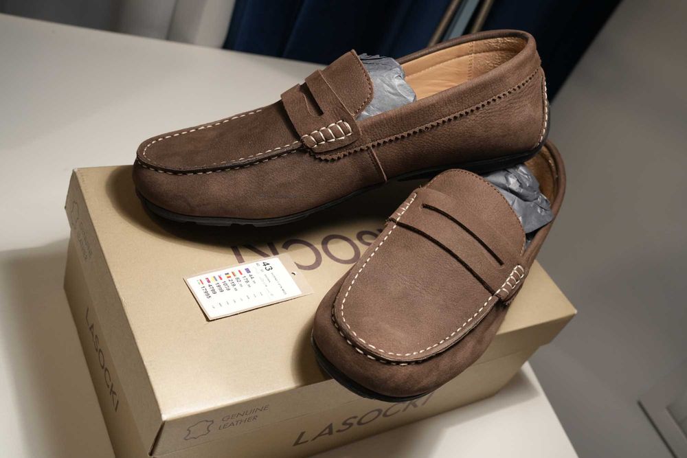 Mocasini Lasocki din piele naturală, maro, mărimea 43 – noi