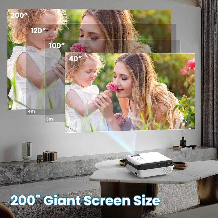 Videoproiector Topvision H1 FullHD, 9500 Lumeni, ecran de 100 inchi in