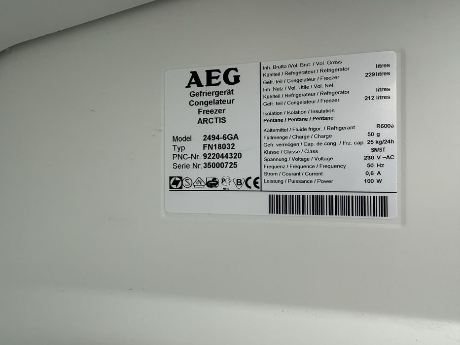 Фризер AEG No Frost 180 см