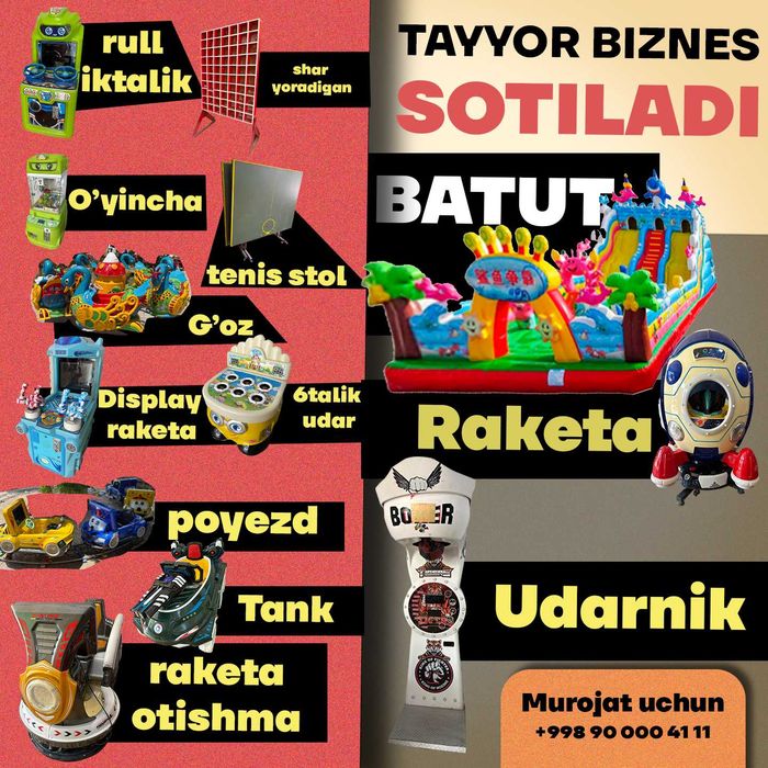 Аттракционы, карусели, батуты и игровые автоматы - ваш готовый бизнес!