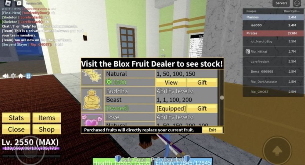 Блокс фрукт аккаунт