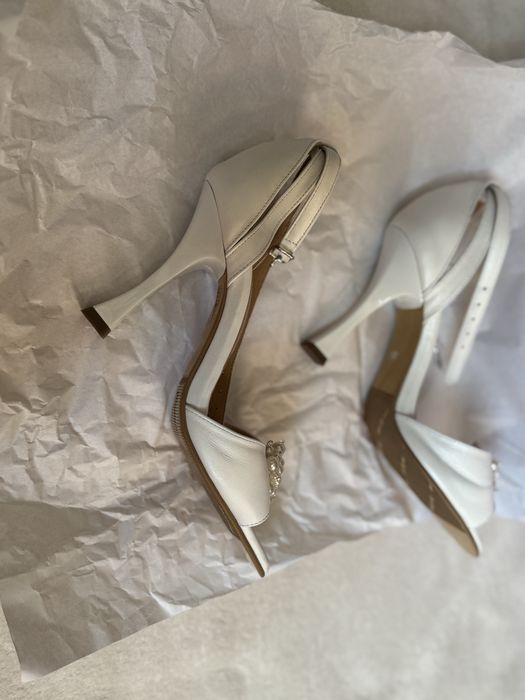 Pantofi mireasă din piele naturală, realizați la comandă, mărimea 35 – Noi