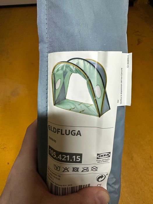 Cort pentru pat, albastru/verde, 70/80/90 (ikea Eldfluga)