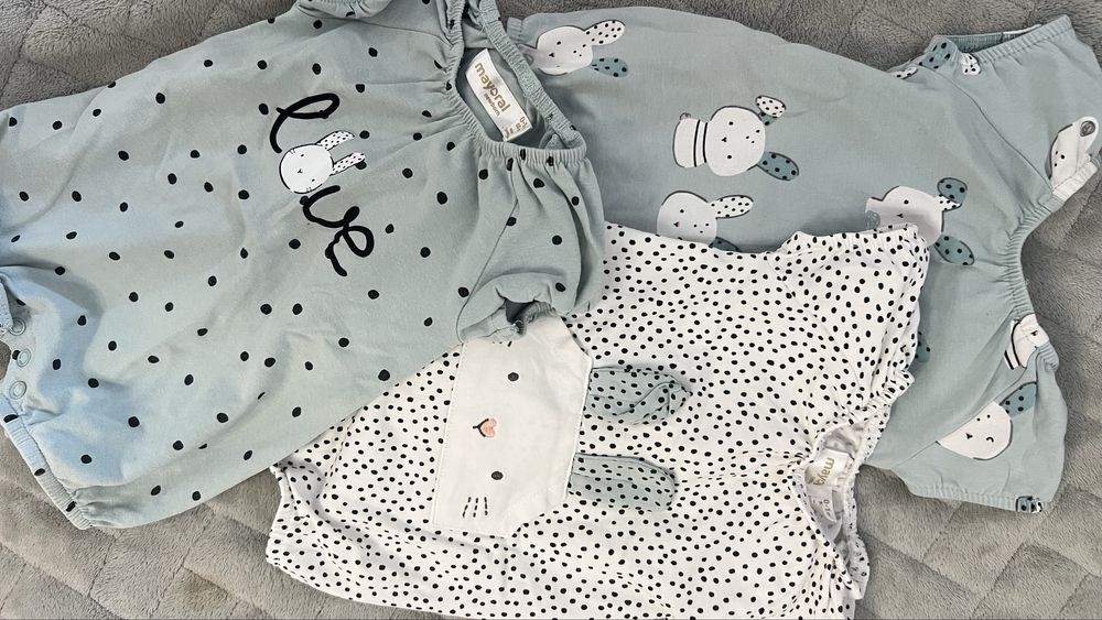 Комплект от 3 бодита/гащеризони Mayoral 55 см