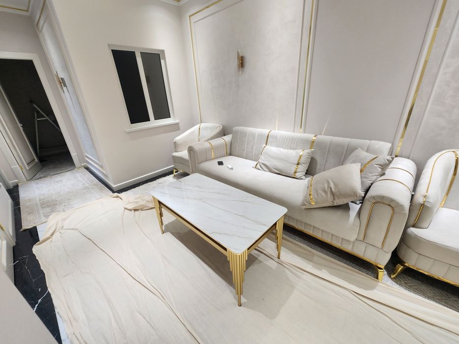 Журнальный стол большой лофт стол для гостинной Белый/Чёрный 120х60.