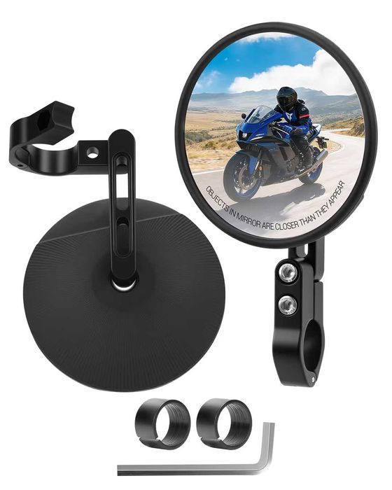 Oglinzi motocicletă pereche E24 aprobate Reglabile 360° 22–25,4mm – Pachet de 2