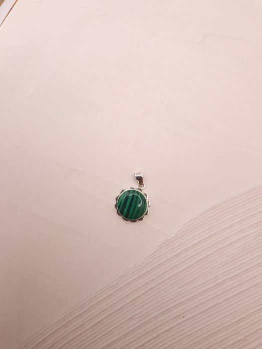 Pandantiv argint si piatra de malachit