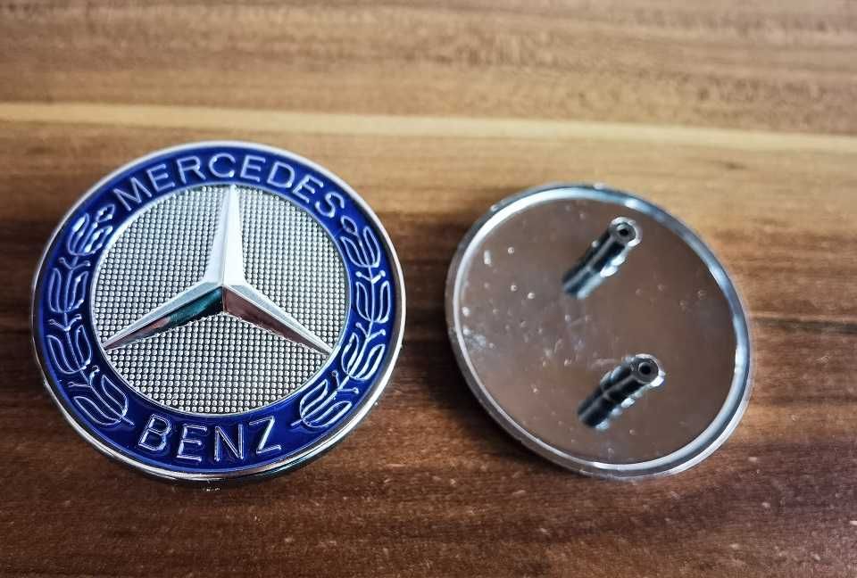 Емблема Мерцедес Mercedes Benz Тапа с две краета 57мм 3-ри цвята