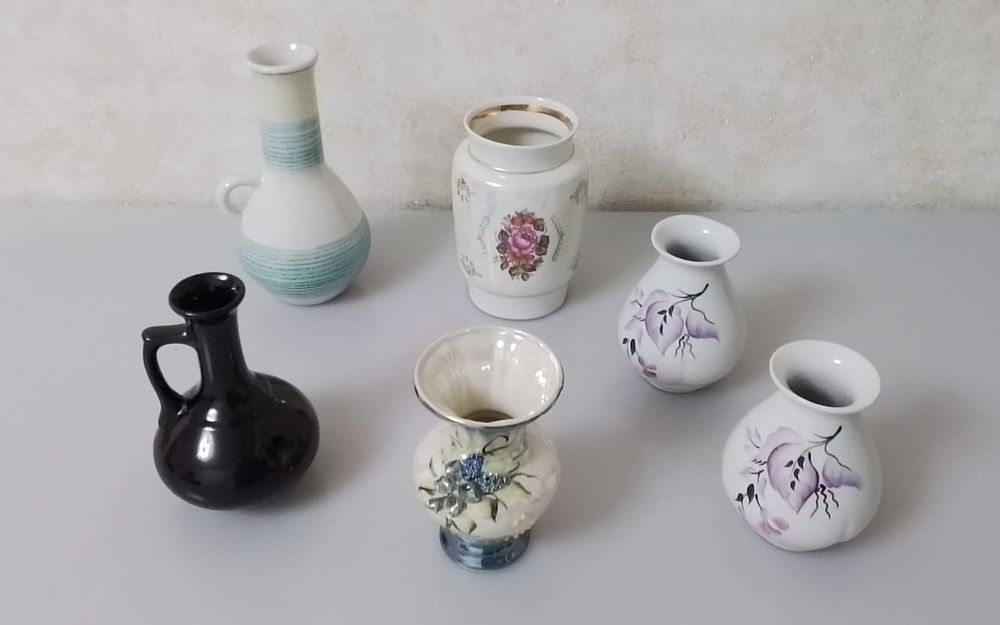 Вазы фарфор, стекло