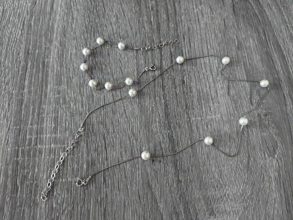 Set argint 925 rodiat cu perlute