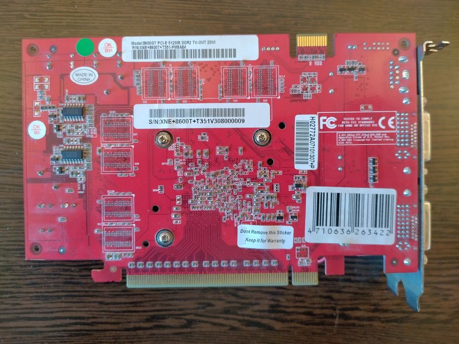 Placa video Geforce 8600GT 512 DDR2 DVI  pcie veche
