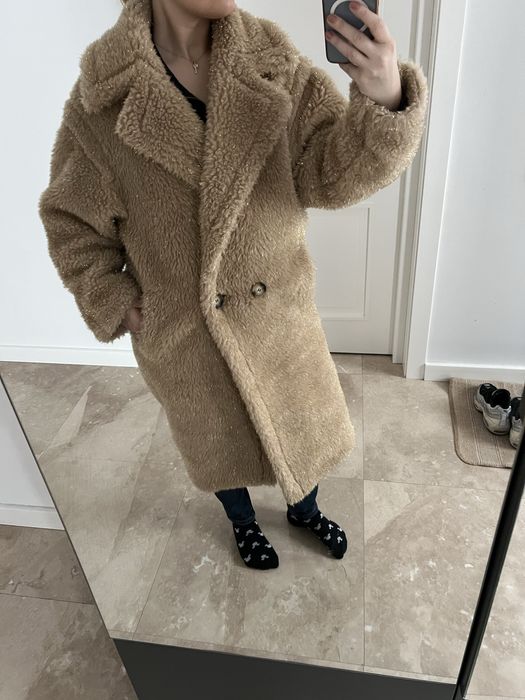 Teddy coat blana naturala miel