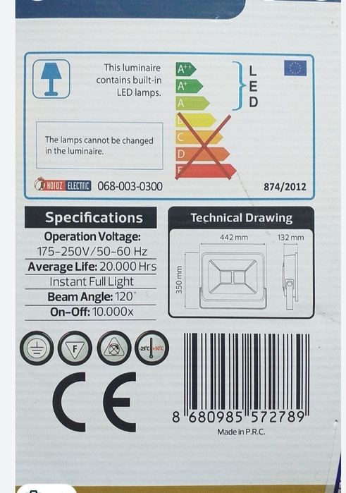 Proiector puternic 2400W cu leduri SMD 300W