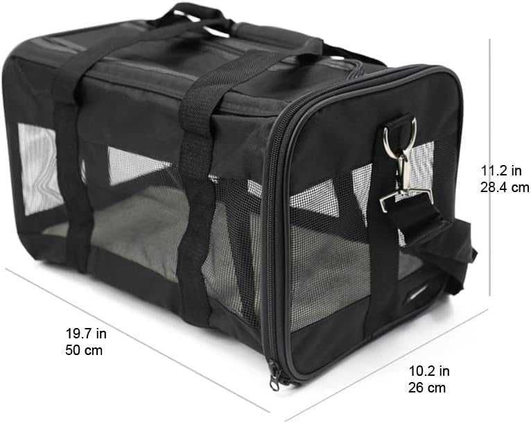 Geantă de transport animale Amazon Basics, 50x26xH 28 cm, negru