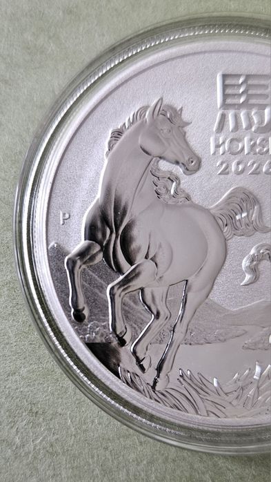 Сребърна монета, австралийски лунар, Кон, 1 унция, 2026 г.